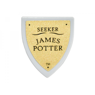 light bluish gray minifigure shield triangular short with seeker james potter on gold background pattern sticker - set 4842