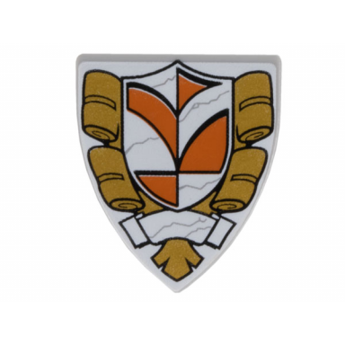light bluish gray minifigure shield triangular short with town hall pattern