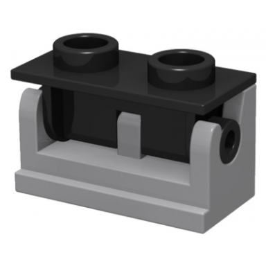 light bluish gray hinge brick 1 x 2 with black top plate 3937 3938