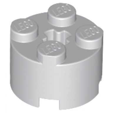 light bluish gray brick round 2 x 2 with axle hole