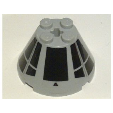 cone 4 x 4 x 2 with axle hole with sw millennium falcon cockpit pattern stickers - set 7778