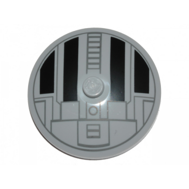 light bluish gray dish 4 x 4 inverted radar with solid stud with star wars tie hatch black and dark bluish gray pattern