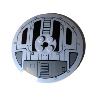 light bluish gray dish 8 x 8 inverted radar with tie fighter hatch pattern