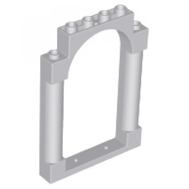 light bluish gray door frame 1 x 6 x 7 arched with notches and rounded pillars