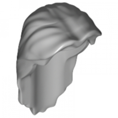 light bluish gray minifigure hair long