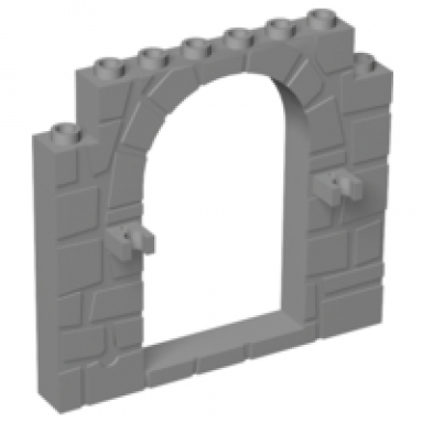 light bluish gray door frame 1 x 8 x 6 arched with clips and stone profile