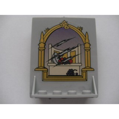 light bluish gray door 2 x 5 x 5 swivel bracket base with scratched mirror pattern sticker - set 4757