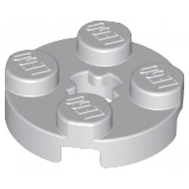 light bluish gray plate round 2 x 2 with axle hole