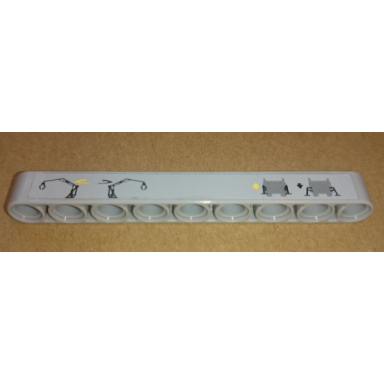 light bluish gray technic liftarm thick 1 x 9 with crane rotation and outrigger operating instructions pattern sticker - set 9397
