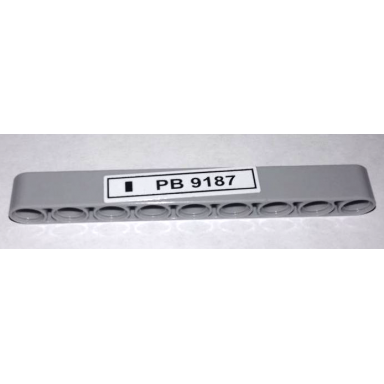 light bluish gray technic liftarm thick 1 x 9 with pb 9187 pattern sticker - set 9395