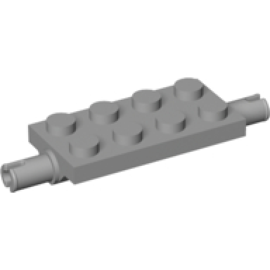 light bluish gray plate modified 2 x 4 with pins and thick reinforced supports