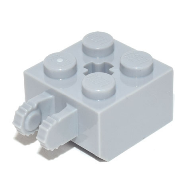 light bluish gray hinge brick 2 x 2 locking with 2 fingers vertical and axle hole