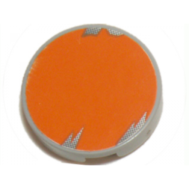 light bluish gray tile round 2 x 2 with orange circle with blotchy gray edge pattern sticker - set 6208