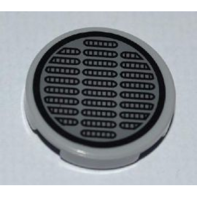 light bluish gray tile round 2 x 2 with oval vents pattern sticker - sets 8707 8708