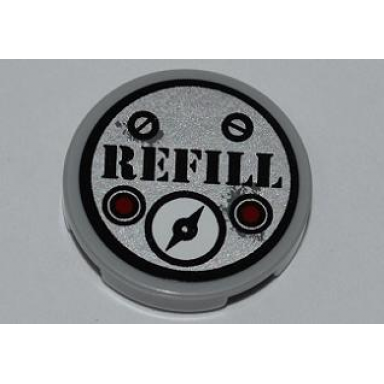 light bluish gray tile round 2 x 2 with screws refill 2 red buttons and gauge pattern sticker - set 5887
