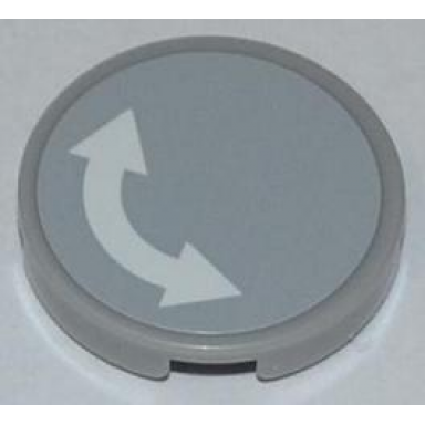 light bluish gray tile round 2 x 2 with white curved arrow double on light bluish gray background pattern sticker - set 60018