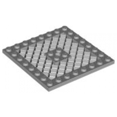 light bluish gray plate modified 8 x 8 with grille and hole in center