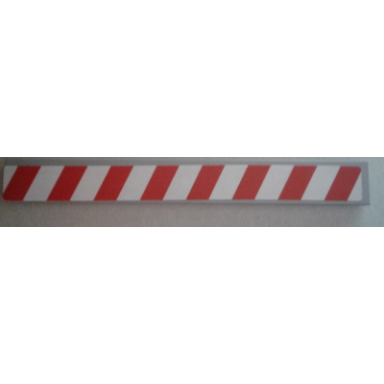 light bluish gray tile 1 x 8 with red and white danger stripes pattern sticker - set 8147