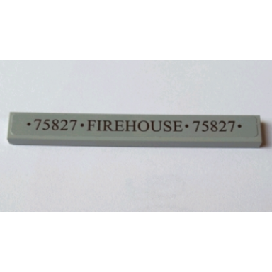light bluish gray tile 1 x 8 with 75827 firehouse 75827 pattern sticker - set 75827