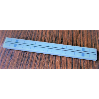 light bluish gray tile 1 x 8 with sw tie striker black and dark bluish gray lines pattern sticker - set 75154