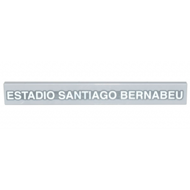 light bluish gray tile 1 x 8 with white and silver estadio santiago bernabeu pattern