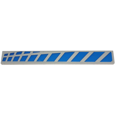 light bluish gray tile 1 x 8 with blue stripes pattern model left side sticker - set 76917