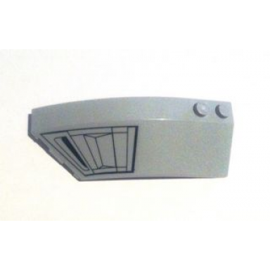 light bluish gray wedge 8 x 3 x 2 open left with air intake pattern sticker - set 6869