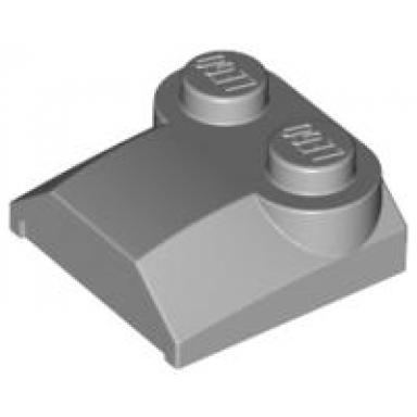 light bluish gray slope curved 2 x 2 x 2 3 with 2 studs and curved sides lip end