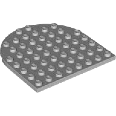 light bluish gray plate round 8 x 8 rounded end