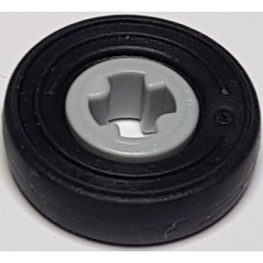 light bluish gray technic bush 1 2 smooth with black tire 14mm d x 4mm smooth small single with number embossed on side 4265c 59895