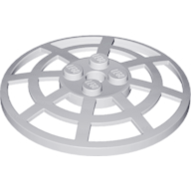 light bluish gray dish 6 x 6 inverted radar webbed - type 2 underside attachment positions at 90 degrees