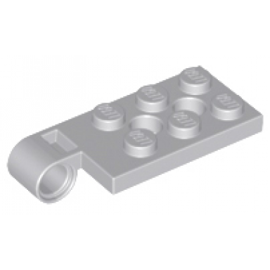light bluish gray hinge plate 2 x 4 with pin hole and 2 holes - top