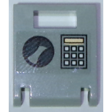 light bluish gray container box 2 x 2 x 2 door with slot with handle and keypad square buttons pattern sticker - set 60137