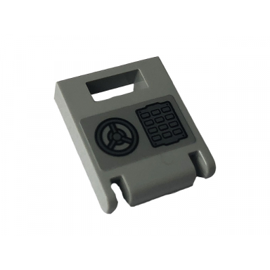 light bluish gray container box 2 x 2 x 2 door with slot with gray keyboard and wheel pattern sticker - set 76150