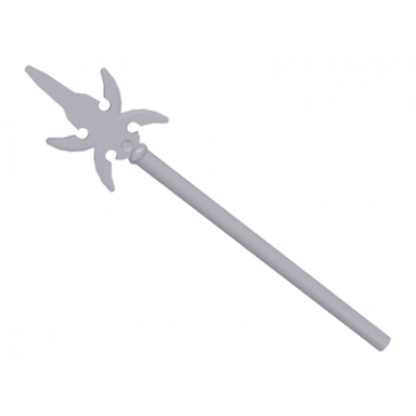light bluish gray minifigure weapon pike with 4 side blades