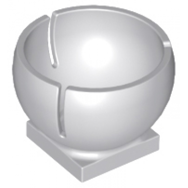 light bluish gray cylinder hemisphere 3 x 3 ball turret socket with 2 x 2 base