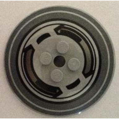 light bluish gray dish 6 x 6 inverted radar - solid studs with sw at-te pattern