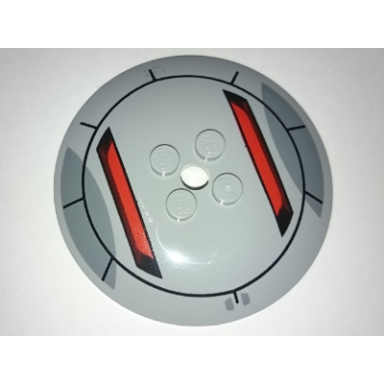 light bluish gray dish 6 x 6 inverted radar - solid studs with sw sith infiltrator pattern