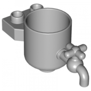 light bluish gray duplo water tank with tap