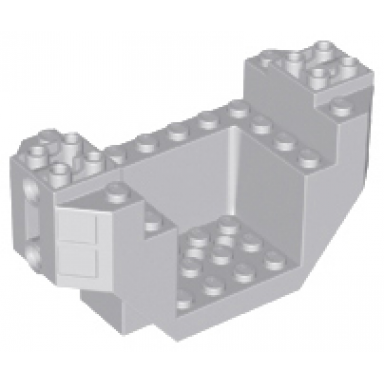 light bluish gray cockpit 4 x 10 x 4 with 3 holes on bottom and 2 pin holes on sides