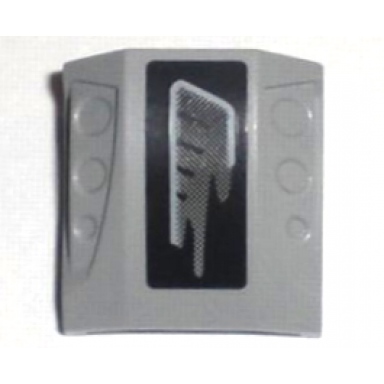 light bluish gray slope curved 2 x 2 with debossed side ports with gray air vent on black background pattern model right sticker - set 5970