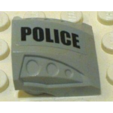 light bluish gray slope curved 2 x 2 with debossed side ports with black police pattern model left side sticker - set 7899