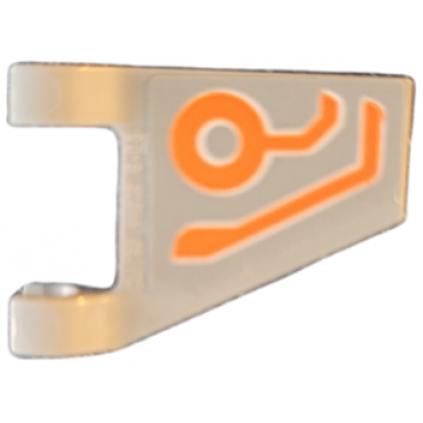 light bluish gray flag 2 x 2 trapezoid with orange circles and bent lines circuitry pattern model left side sticker - set 76194