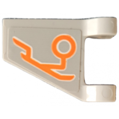 light bluish gray flag 2 x 2 trapezoid with orange circle and bent lines circuitry pattern model right side sticker - set 76194