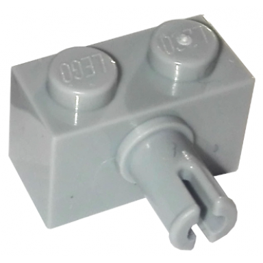 light bluish gray brick modified 1 x 2 with pin and bottom stud holder