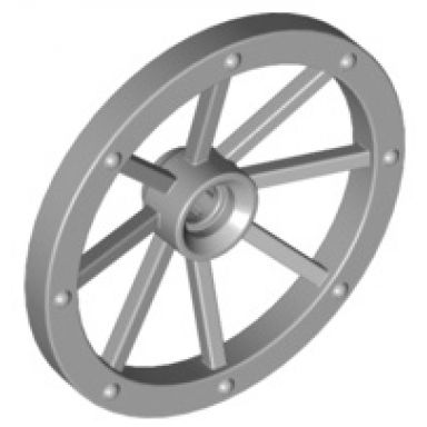light bluish gray wheel wagon large 33mm d hole notched for wheels holder pin