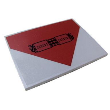 light bluish gray slope 10 6 x 8 with sw at-te top engine exhaust pattern sticker - set 7675