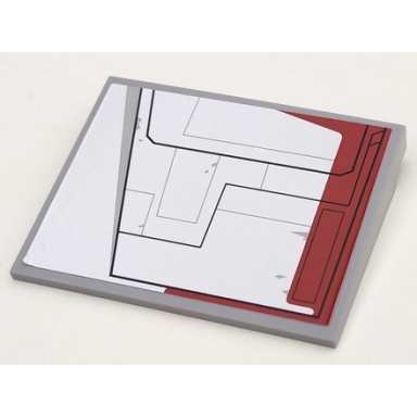 light bluish gray slope 10 6 x 8 with sw republic gunship pattern model right side sticker - set 75021