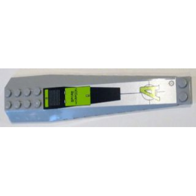 light bluish gray wedge 16 x 4 triple curved with reinforcements with agents logo and spare harpoon pattern sticker - set 8633