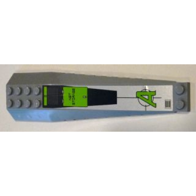 light bluish gray wedge 16 x 4 triple curved with reinforcements with agents logo and net storage pattern sticker - set 8633